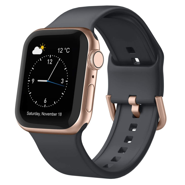 For Apple Watch Series 3 38mm Pin Buckle Silicone Watch Band(Dark Grey) - free shipping - PMC TechLife - Order now!