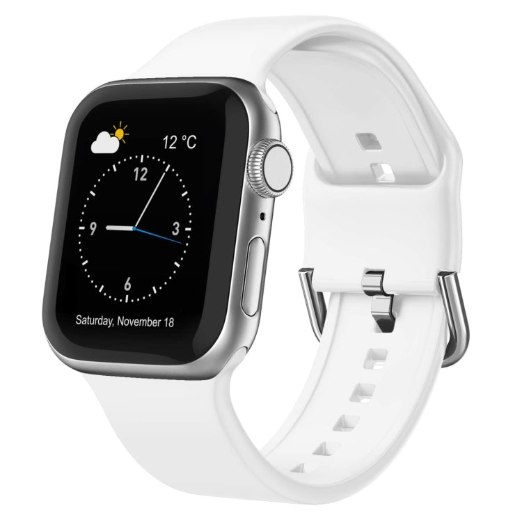 For Apple Watch 42mm Pin Buckle Silicone Watch Band(White) - free shipping - PMC TechLife - Order now!