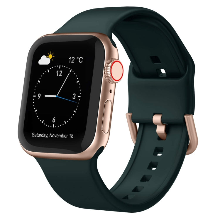 For Apple Watch 42mm Pin Buckle Silicone Watch Band(Dark Green) - free shipping - PMC TechLife - Order now!