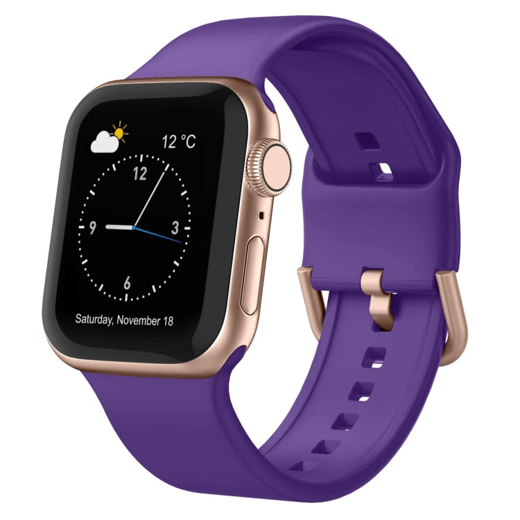 For Apple Watch 38mm Pin Buckle Silicone Watch Band(Purple) - free shipping - PMC TechLife - Order now!