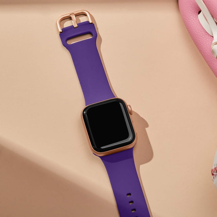 For Apple Watch 38mm Pin Buckle Silicone Watch Band(Purple) - free shipping - PMC TechLife - Order now!
