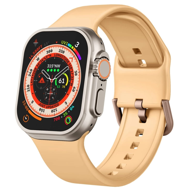 For Apple Watch SE 2023 40mm Pin Buckle Silicone Watch Band(Light Orange) - free shipping - PMC TechLife - Order now!