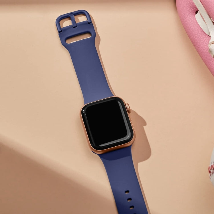 For Apple Watch SE 2023 40mm Pin Buckle Silicone Watch Band(Violet Gray) - Watch Bands by PMC TechLife | Online Shopping South Africa | PMC TechLife
