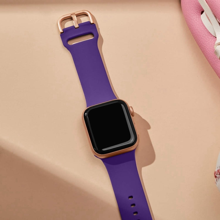 For Apple Watch Series 10 46mm Pin Buckle Silicone Watch Band(Purple) - free shipping - PMC TechLife - Order now!