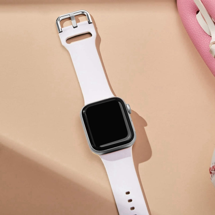 For Apple Watch Series 10 46mm Pin Buckle Silicone Watch Band(White) - free shipping - PMC TechLife - Order now!