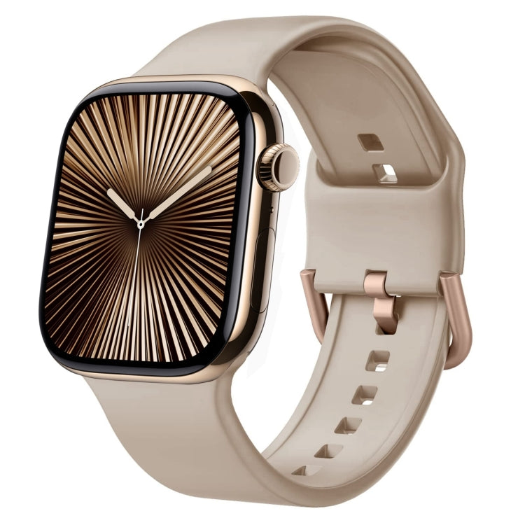 For Apple Watch Series 10 46mm Pin Buckle Silicone Watch Band(Milk Tea) - free shipping - PMC TechLife - Order now!