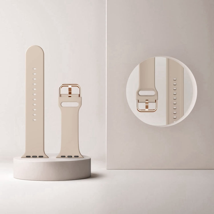 For Apple Watch Series 10 46mm Pin Buckle Silicone Watch Band(Milk Tea) - free shipping - PMC TechLife - Order now!