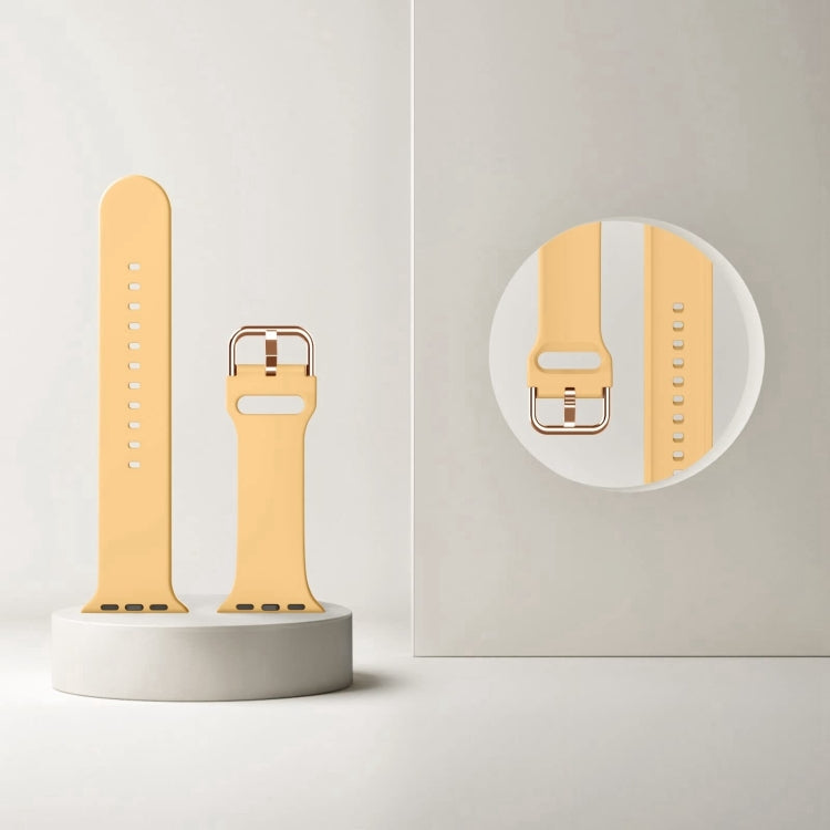 For Apple Watch Series 10 42mm Pin Buckle Silicone Watch Band(Light Orange) - free shipping - PMC TechLife - Order now!