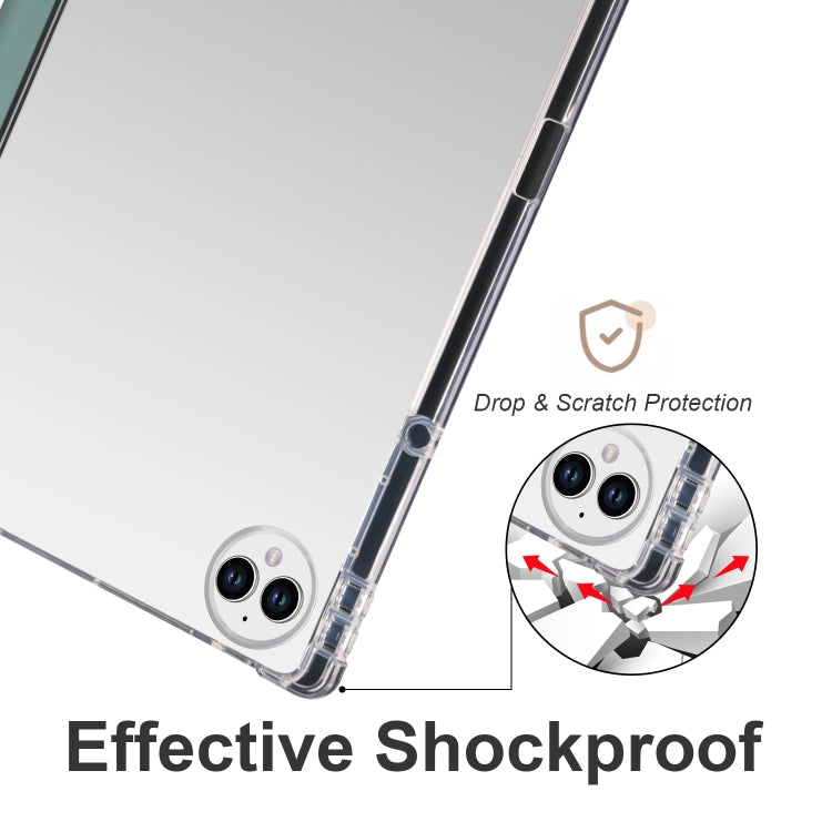 For Huawei MatePad Pro 13.2 2023 3-folding Transparent TPU Smart Leather Tablet Case(Dark Night Green) - Huawei by PMC TechLife | Online Shopping South Africa | PMC TechLife