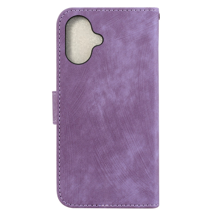 For iPhone 16 Little Tiger Embossed Leather Phone Case(Purple) - iPhone 16 Cases by PMC TechLife | Online Shopping South Africa | PMC TechLife | Buy Now Pay Later Mobicred