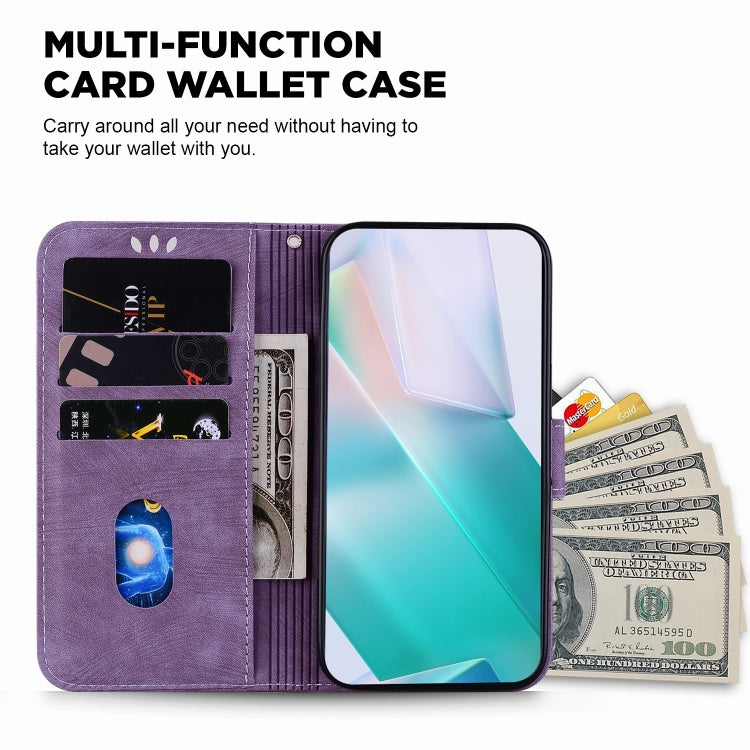For iPhone 16 Little Tiger Embossed Leather Phone Case(Purple) - iPhone 16 Cases by PMC TechLife | Online Shopping South Africa | PMC TechLife | Buy Now Pay Later Mobicred