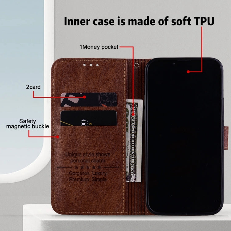 For Google Pixel 9 Skin Feeling Oil Leather Texture PU + TPU Phone Case(Brown) - Google Cases by PMC TechLife | Online Shopping South Africa | PMC TechLife | Buy Now Pay Later Mobicred