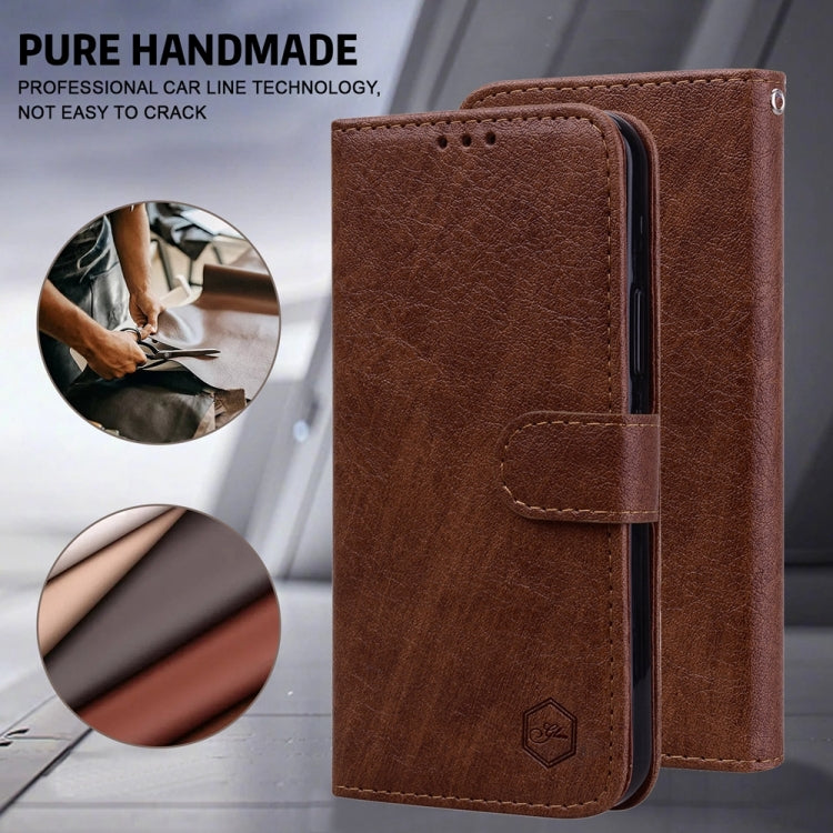 For Google Pixel 9 Pro Skin Feeling Oil Leather Texture PU + TPU Phone Case(Brown) - Google Cases by PMC TechLife | Online Shopping South Africa | PMC TechLife | Buy Now Pay Later Mobicred