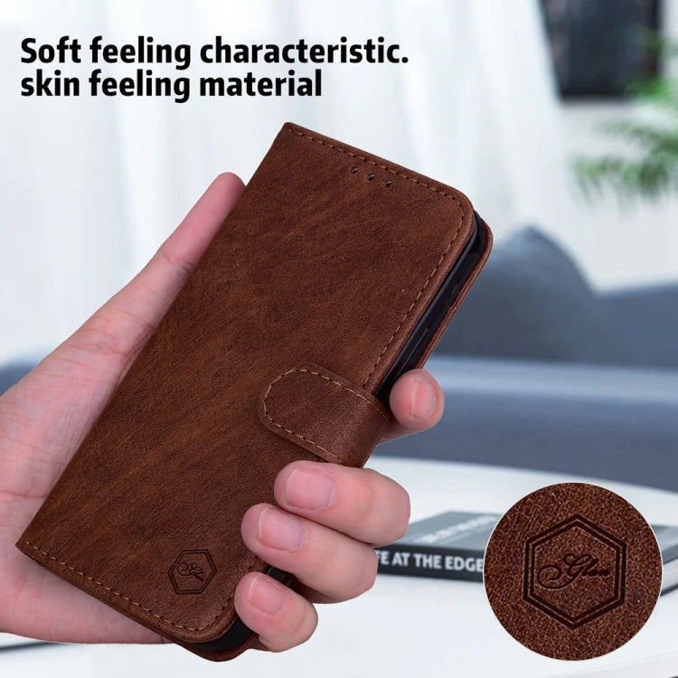 For Google Pixel 9 Pro Skin Feeling Oil Leather Texture PU + TPU Phone Case(Brown) - Google Cases by PMC TechLife | Online Shopping South Africa | PMC TechLife | Buy Now Pay Later Mobicred