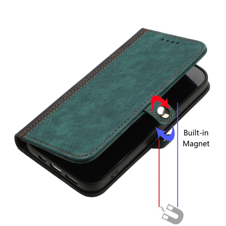 For iPhone 16 Plus Side Buckle Double Fold Hand Strap Leather Phone Case(Dark Green) - iPhone 16 Plus Cases by PMC TechLife | Online Shopping South Africa | PMC TechLife | Buy Now Pay Later Mobicred