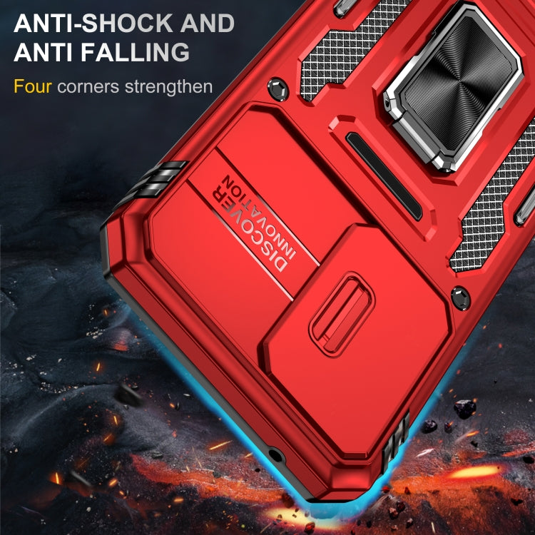 For Samsung Galaxy A54 Armor PC + TPU Camera Shield Phone Case(Red) - Galaxy Phone Cases by PMC TechLife | Online Shopping South Africa | PMC TechLife