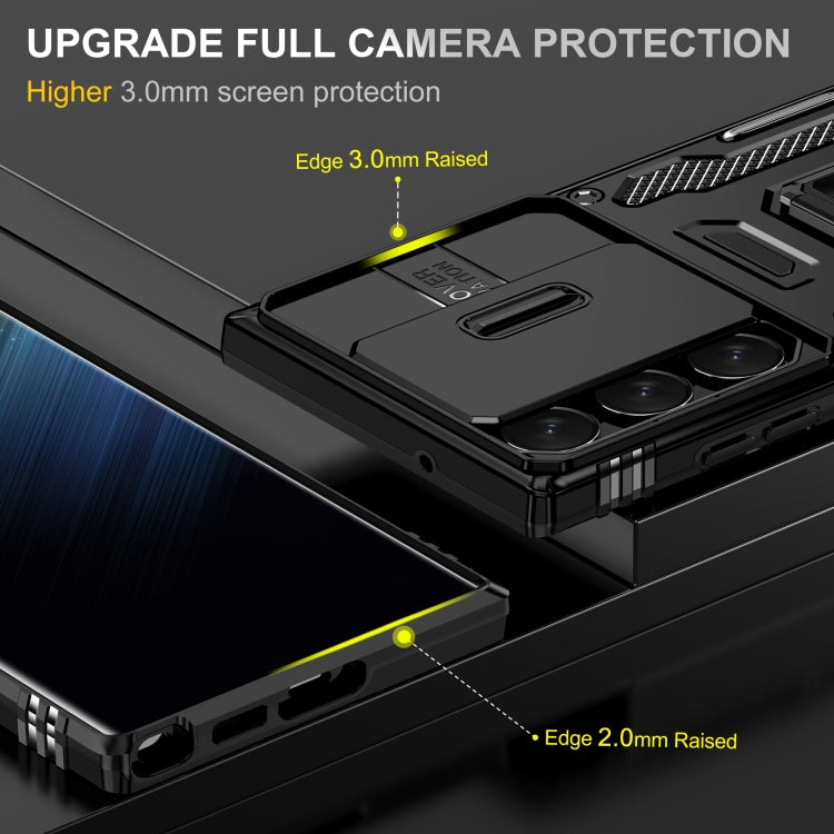 For Samsung Galaxy S24 Ultra 5G Armor PC + TPU Camera Shield Phone Case(Black) - free shipping - PMC TechLife - Order now!