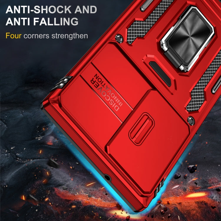 For Samsung Galaxy S24 Ultra 5G Armor PC + TPU Camera Shield Phone Case(Red) - Galaxy S24 Ultra 5G Cases by PMC TechLife | Online Shopping South Africa | PMC TechLife