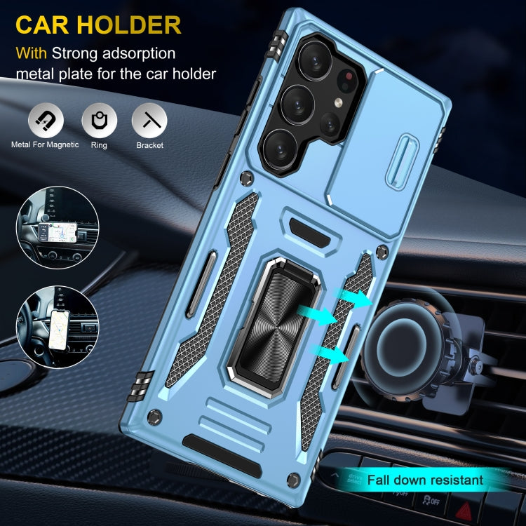 For Samsung Galaxy S24 Ultra 5G Armor PC + TPU Camera Shield Phone Case(Light Blue) - free shipping - PMC TechLife - Order now!