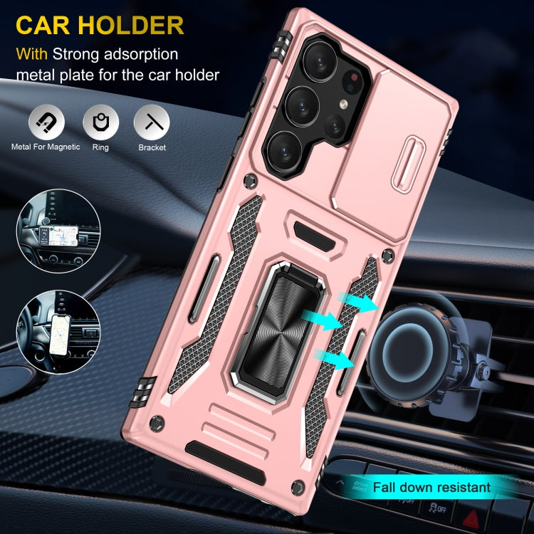 For Samsung Galaxy S24 Ultra 5G Armor PC + TPU Camera Shield Phone Case(Rose Gold) - Galaxy S24 Ultra 5G Cases by PMC TechLife | Online Shopping South Africa | PMC TechLife
