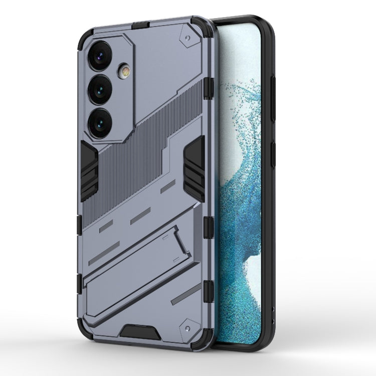 For Samsung Galaxy S24 5G Punk Armor 2 in 1 PC + TPU Shockproof Phone Case with Invisible Holder(Grey) - Galaxy S24 5G Cases by PMC TechLife | Online Shopping South Africa | PMC TechLife | Buy Now Pay Later Mobicred
