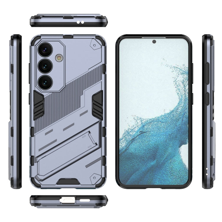 For Samsung Galaxy S24 5G Punk Armor 2 in 1 PC + TPU Shockproof Phone Case with Invisible Holder(Grey) - Galaxy S24 5G Cases by PMC TechLife | Online Shopping South Africa | PMC TechLife | Buy Now Pay Later Mobicred