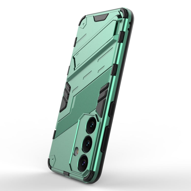 For Samsung Galaxy S24 5G Punk Armor 2 in 1 PC + TPU Shockproof Phone Case with Invisible Holder(Green) - Galaxy S24 5G Cases by PMC TechLife | Online Shopping South Africa | PMC TechLife