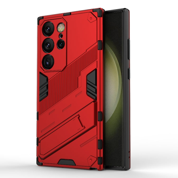 For Samsung Galaxy S24 Ultra 5G Punk Armor 2 in 1 PC + TPU Shockproof Phone Case with Invisible Holder(Red) - free shipping - PMC TechLife - Order now!