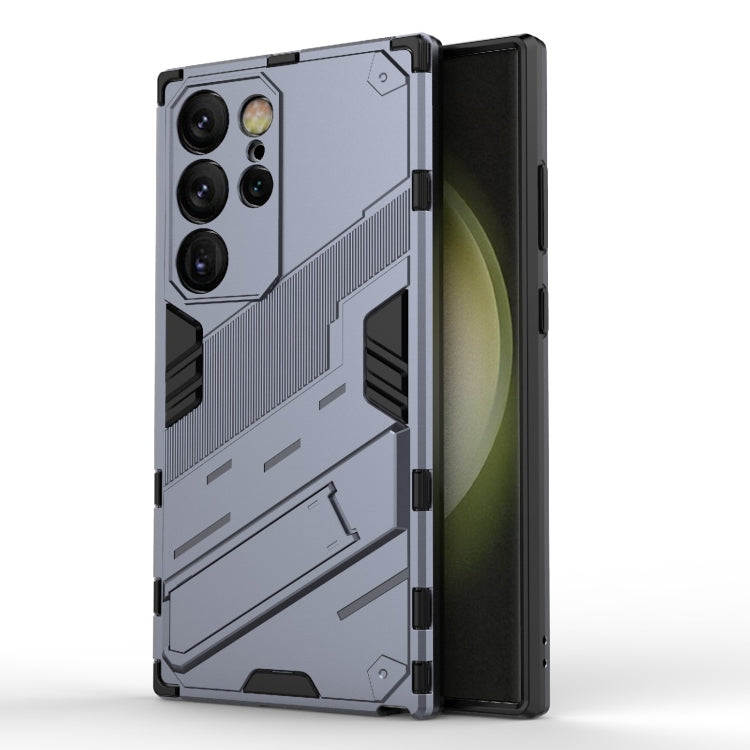 For Samsung Galaxy S24 Ultra 5G Punk Armor 2 in 1 PC + TPU Shockproof Phone Case with Invisible Holder(Grey) - Galaxy S24 Ultra 5G Cases by PMC TechLife | Online Shopping South Africa | PMC TechLife