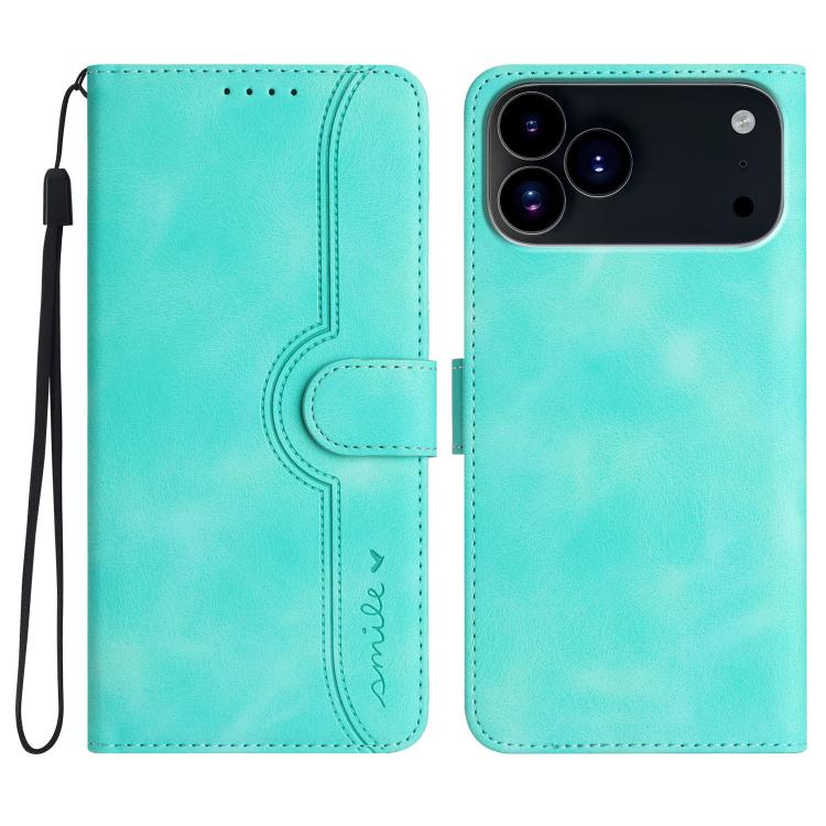 For iPhone 17 Pro Max Heart Pattern Skin Feel Leather Phone Case(Light Blue) - free shipping - PMc TechLife - Order now!