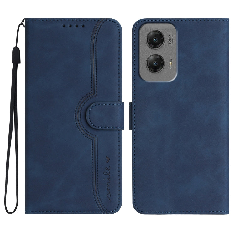 For Motorola Moto G Stylus 5G 2024 Heart Pattern Skin Feel Leather Phone Case(Royal Blue) - Motorola Cases by PMC Jewellery | Online Shopping South Africa | PMC Jewellery | Buy Now Pay Later Mobicred