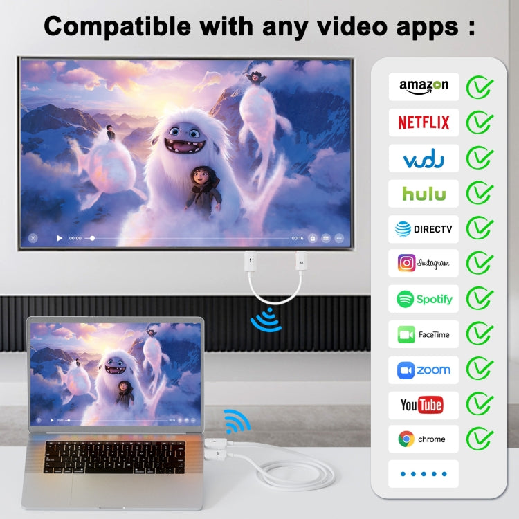THT-020-8-1 4 in 1 HDMI Transmitter Wireless Screen Sharer Set(White) - Wireless Display Dongle by PMC TechLife | Online Shopping South Africa | PMC TechLife | Buy Now Pay Later Mobicred