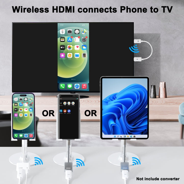 THT-020-8-1 4 in 1 HDMI Transmitter Wireless Screen Sharer Set(White) - Wireless Display Dongle by PMC TechLife | Online Shopping South Africa | PMC TechLife | Buy Now Pay Later Mobicred