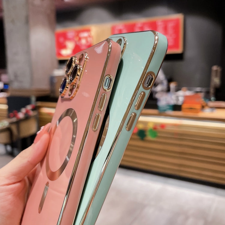For iPhone 15 Pro Magsafe Plating TPU Phone Case with Lens Film(Blue) - iPhone 15 Pro Cases by PMC TechLife | Online Shopping South Africa | PMC TechLife | Buy Now Pay Later Mobicred