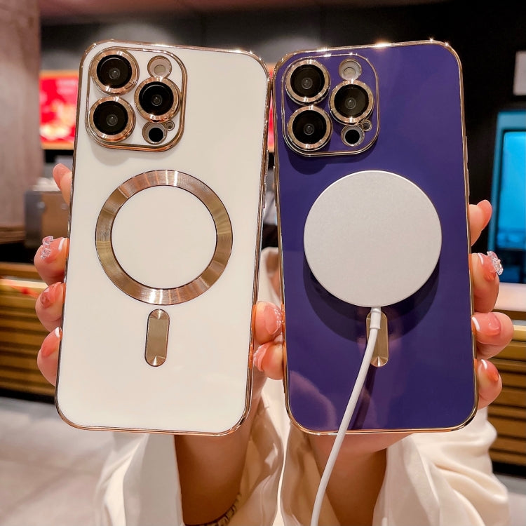 For iPhone 15 Plus Magsafe Plating TPU Phone Case with Lens Film(Blue) - iPhone 15 Plus Cases by PMC TechLife | Online Shopping South Africa | PMC TechLife