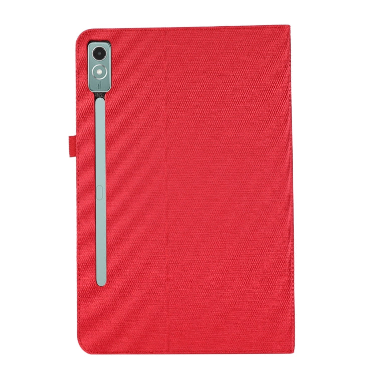 For Lenovo Tab P12 Horizontal Flip TPU + Fabric PU Leather Tablet Case(Red) - Lenovo by PMC TechLife | Online Shopping South Africa | PMC TechLife | Buy Now Pay Later Mobicred