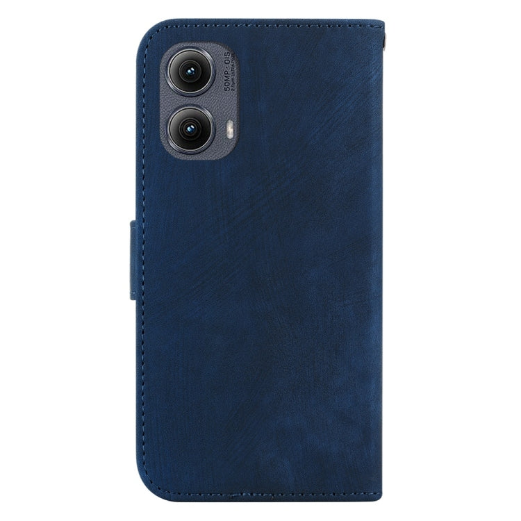 For Motorola Edge 2024 Little Tiger Embossed Leather Phone Case(Dark Blue) - Motorola Cases by PMC Jewellery | Online Shopping South Africa | PMC Jewellery | Buy Now Pay Later Mobicred