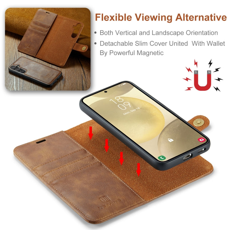 For Samsung Galaxy S24 5G DG.MING Crazy Horse Texture Detachable Magnetic Leather Case(Brown) - free shipping - PMC Jewellery - Order now!