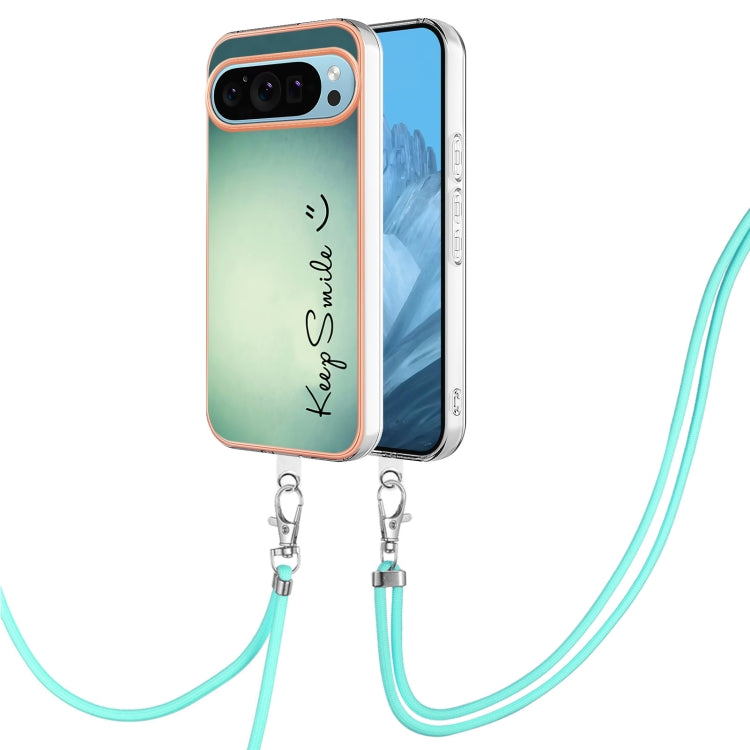 For Google Pixel 9 / 9 Pro Electroplating Dual-side IMD Phone Case with Lanyard(Smile) - Google Cases by PMC TechLife | Online Shopping South Africa | PMC TechLife | Buy Now Pay Later Mobicred