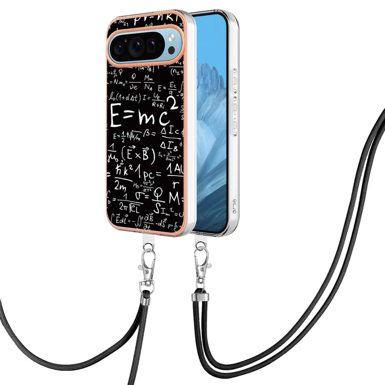 For Google Pixel 9 Pro XL Electroplating Dual-side IMD Phone Case with Lanyard(Equation) - Google Cases by PMC TechLife | Online Shopping South Africa | PMC TechLife | Buy Now Pay Later Mobicred