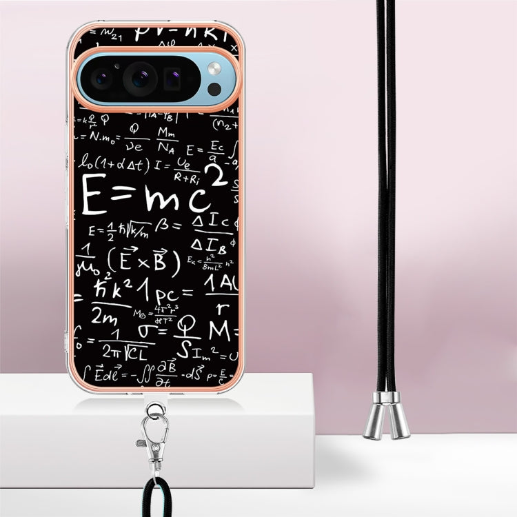 For Google Pixel 9 Pro XL Electroplating Dual-side IMD Phone Case with Lanyard(Equation) - Google Cases by PMC TechLife | Online Shopping South Africa | PMC TechLife | Buy Now Pay Later Mobicred