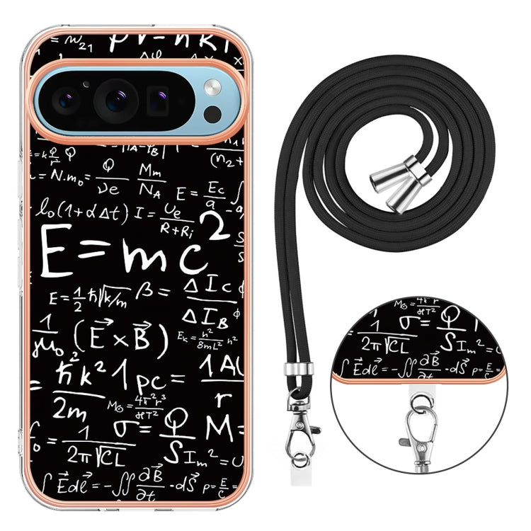 For Google Pixel 9 Pro XL Electroplating Dual-side IMD Phone Case with Lanyard(Equation) - Google Cases by PMC TechLife | Online Shopping South Africa | PMC TechLife | Buy Now Pay Later Mobicred