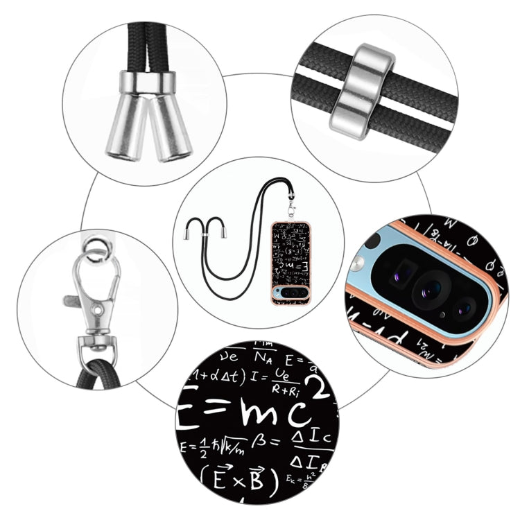 For Google Pixel 9 Pro XL Electroplating Dual-side IMD Phone Case with Lanyard(Equation) - Google Cases by PMC TechLife | Online Shopping South Africa | PMC TechLife | Buy Now Pay Later Mobicred