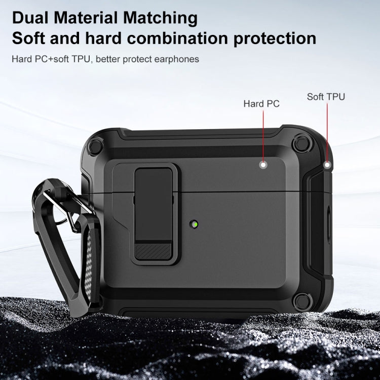 For AirPods Pro 2 TPU + PC Wireless Bluetooth Earphone Protective Case with Switch Lock & Hook(Royal Blue) - free shipping - PMC Jewellery - Order now!