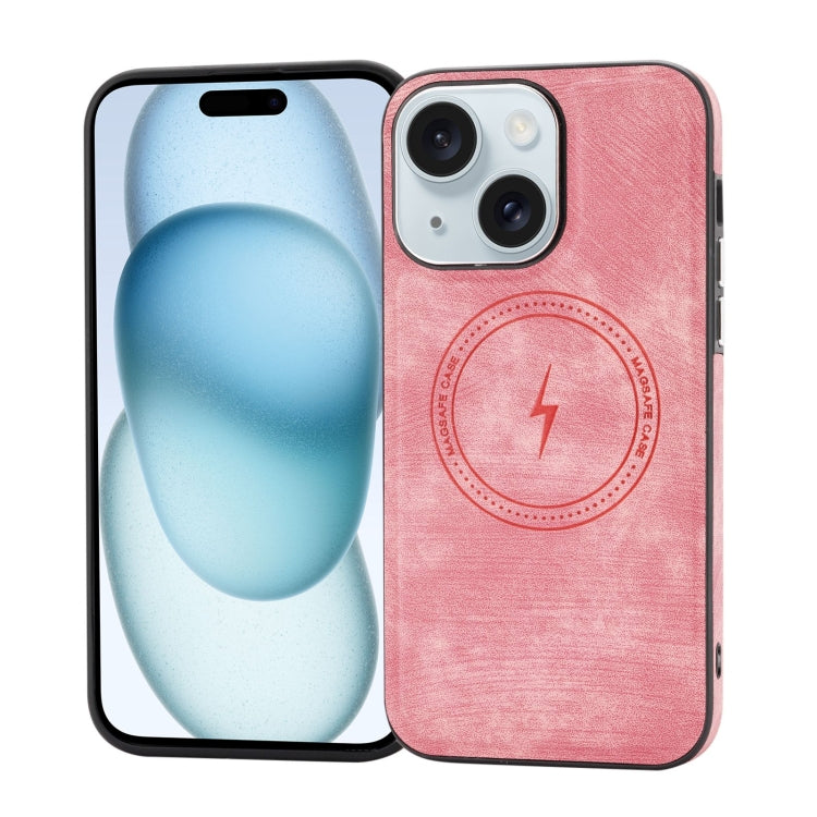 For iPhone 15 Side PU Hybrid TPU Magsafe Phone Case(Pink) - iPhone 15 Cases by PMC TechLife | Online Shopping South Africa | PMC TechLife | Buy Now Pay Later Mobicred