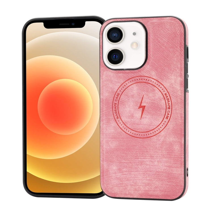 For iPhone 12 Side PU Hybrid TPU Magsafe Phone Case(Pink) - iPhone 12 / 12 Pro Cases by PMC TechLife | Online Shopping South Africa | PMC TechLife | Buy Now Pay Later Mobicred