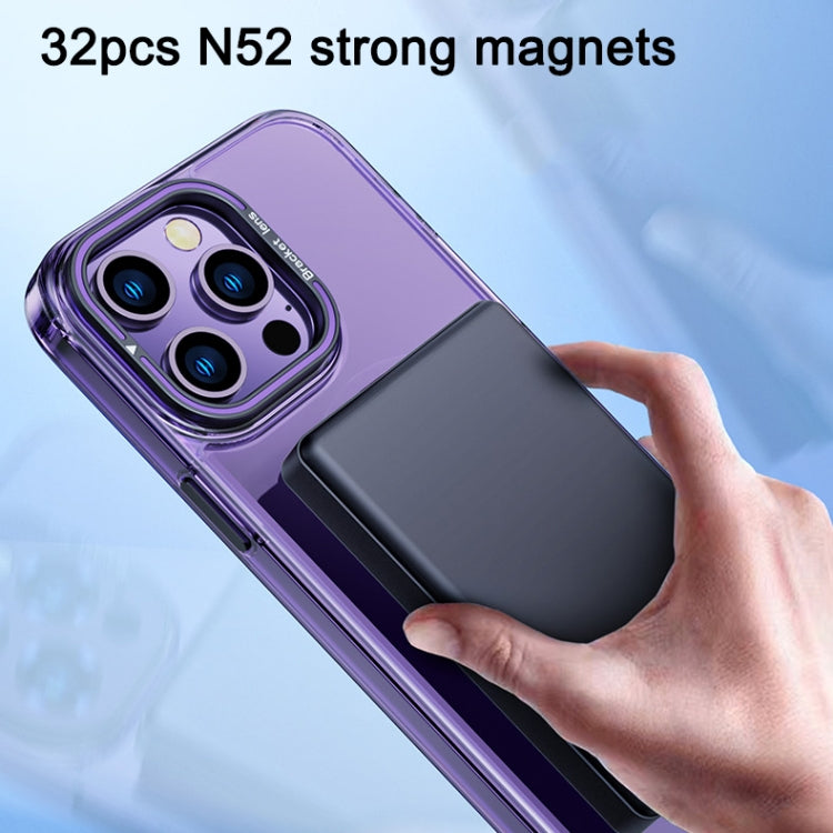 For iPhone 15 Plus MagSafe Magnetic Invisible Holder Transparent Phone Case(Blue) - iPhone 15 Plus Cases by PMC TechLife | Online Shopping South Africa | PMC TechLife