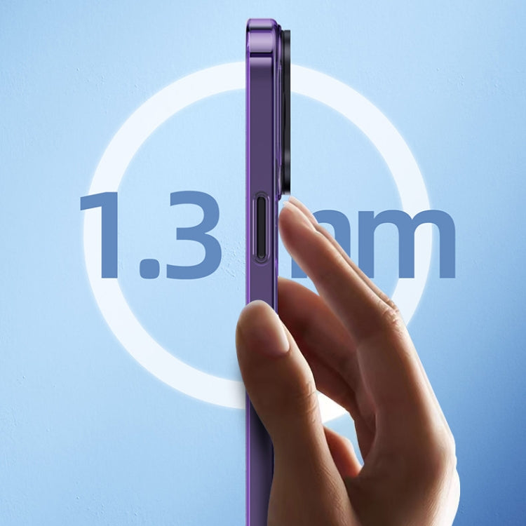 For iPhone 15 Plus MagSafe Magnetic Invisible Holder Transparent Phone Case(Blue) - iPhone 15 Plus Cases by PMC TechLife | Online Shopping South Africa | PMC TechLife