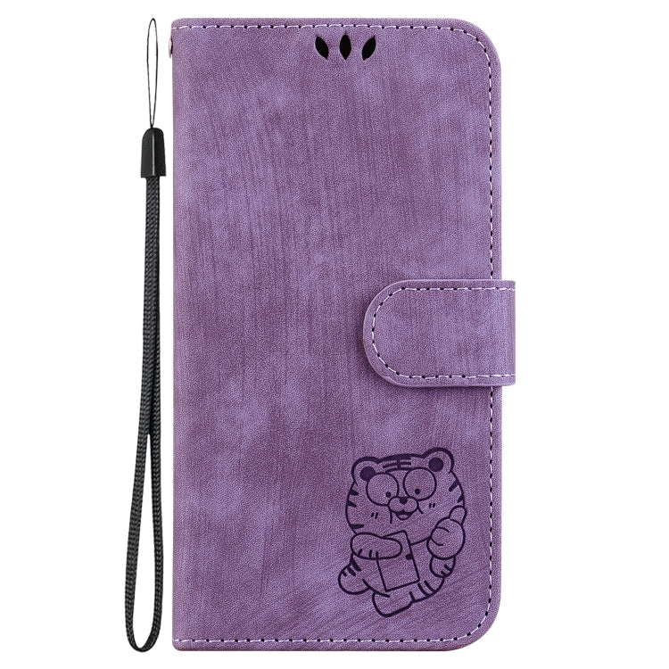 For Google Pixel 9 Pro Little Tiger Embossed Leather Phone Case(Purple) - Google Cases by PMC TechLife | Online Shopping South Africa | PMC TechLife | Buy Now Pay Later Mobicred