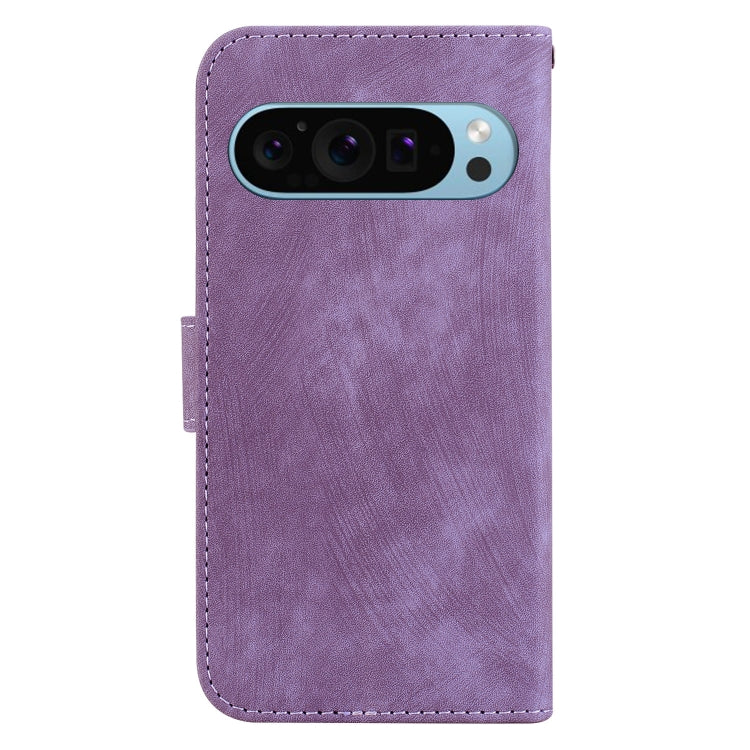 For Google Pixel 9 Pro Little Tiger Embossed Leather Phone Case(Purple) - Google Cases by PMC TechLife | Online Shopping South Africa | PMC TechLife | Buy Now Pay Later Mobicred
